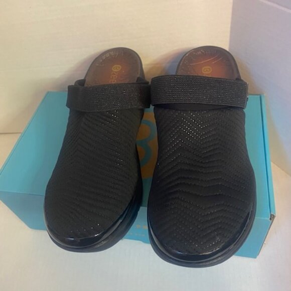 Bzees Women's Kitty Clogs Black Elastic Slingback Wedge, size 10 (NEW) - Picture 1 of 8
